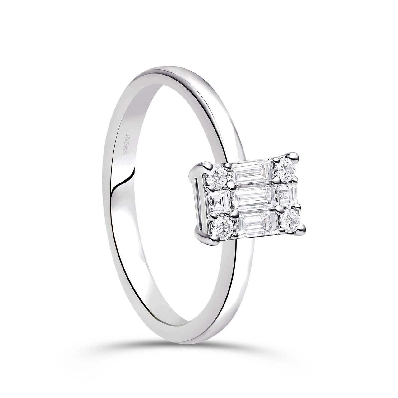 Birks Essentials White Gold Diamond Cluster Ring image number 2